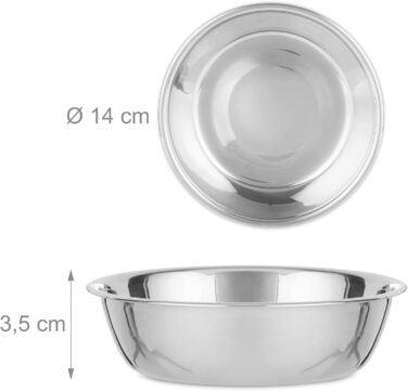 Підставка для корму Relaxdays для котів та маленьких собак, 2 миски по 300 мл, піднята, бамбук та нержавіюча сталь, 12x39x19,5 см, натуральний колір/срібло