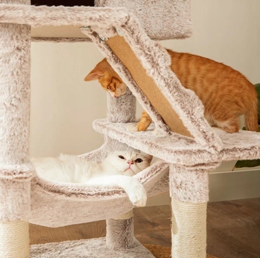 Багаторівневий високий кігтеточка для котів Songmics, 135 см, сизаль