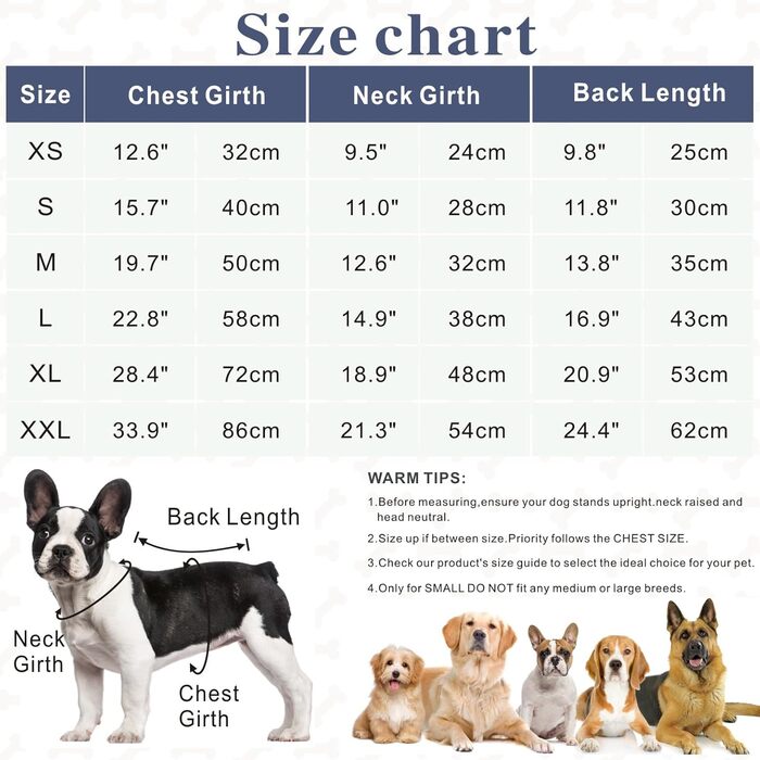 Тепла куртка для собак Mosucoir, водонепроникна, світловідбиваюча, для зими, комфортна, для середніх та великих собак (Marineblau, XXL)