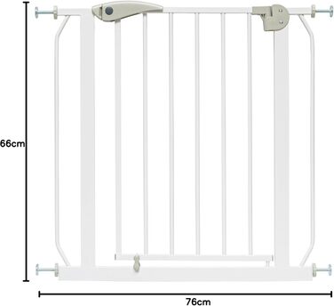 Захист для сходів IB STYLE для дітей - сітка для сходів, захист від собак, автоматичне закриття, без свердління, білий, 58-66 см