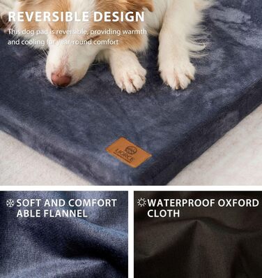 Килимок для собак з меморі-піни XL, водовідштовхувальний, знімний, пральний чохол, для великих собак, 106.7 x 27 x 2 см, морської колір