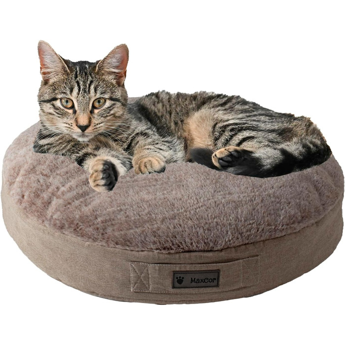 М'яка подушка для собак та котів, кругла, з меморі-піною - для суглобів, розслаблююча, двостороння літо/зима, легка, не деформується