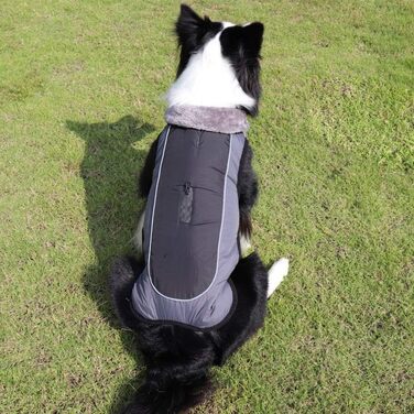 Водонепроникний теплий дощовик для собак з отвором для шлейки, для маленьких, середніх та великих собак, (M: Об'єм грудей (50-60 см), Чорний)