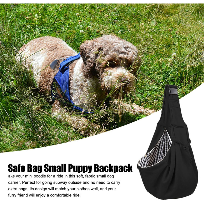 Трагеція для собак - переноска для домашніх тварин з регульованим ременем, чорна