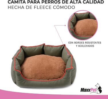 Лежак для собак MaxxPet, м'який, зелений, 76x58x15 см, для великих, середніх і малих порід, праний, ліжко-корзина для домашніх тварин