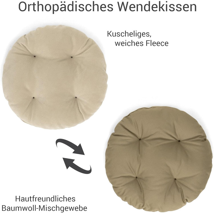 Кругле ліжко для собак Doctor Bark з ортопедичною подушкою, 40x35 см, золото-коричневе (S)