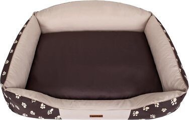 Ліжко для собак Hobbydog KRLCZK2, собаче ліжко-софа, кошик для собак, 84 x 65 см, Krone (Бежевий, XL, 1 шт.)