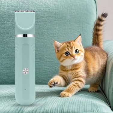 Триммер для собак - набір для догляду за шерстю 4-в-1, акумуляторний, регульовані ножиці для цуценят, зелений