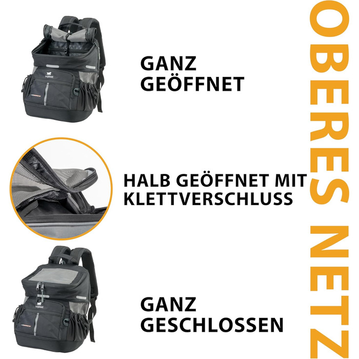 Рюкзак для собак та котів Ferplast Voyager M-L, чорний, до 10 кг, 29 x 21 x 36 см