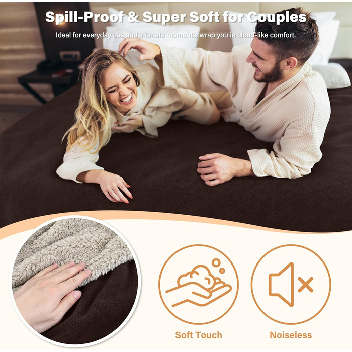 Водонепроникний плед Catalonia Classy: захист дивану та ліжка, 152x127 см, коричневий/тупе