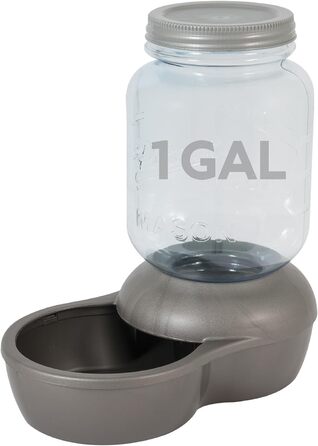 Диспенсер для води Petmate Mason, 1 галон, сріблястий