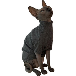 Светр для котів Sphynx, бавовняний, з рукавами, піжама-комбінезон для сфінксів, корніш-рекс, девон-рекс, петерболд, білий, розмір M