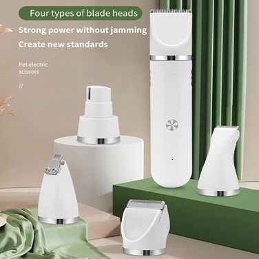 Набір для догляду за домашніми тваринами: тример, ножиці, щітка, інструменти для грумінгу собак та котів | Білий