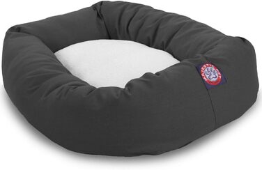 М'яке кругле лежак-донат для собак Majestic Pet XL, поліестер-бавовна, шерпа, знімний чохол, ортопедична спинка, 132×89×27 см
