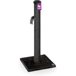 Дряпка для котів Petrebels Maine 90 см, з міцною основою та сизалевим стовпчиком, 40 x 40 x 90 см, чорного кольору