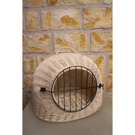 Транспортний кошик для котів, котяча печера, кошик для котів, плетіний кошик з лози, кошик для кота (без подушки)