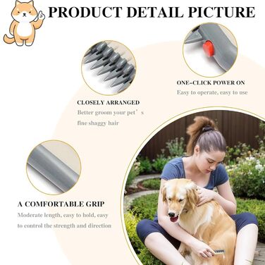 Електричний гребінець для собак та котів 2-в-1 Petsboro Mataway: стрижка та догляд, видалення шерсті