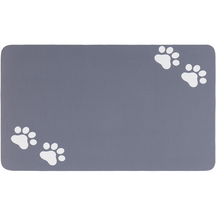 Килимок під миски для собак та котів, суперпоглинаючий, нековзний, миючий, 40x60 см (Сірий)