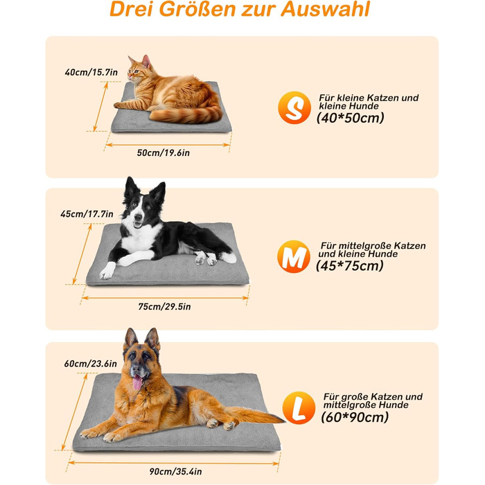 Кішечковий матрац з підігрівом для котів та собак, 6 температурних режимів, таймер 24 год, LED дисплей, безпечний, бічний кабель, 60x90 см, сірий