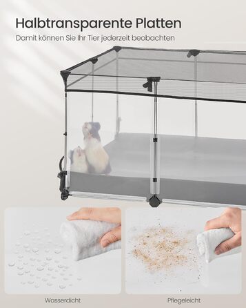 Клітка для дрібних тварин SONGMICS, 144 x 74 x 47 см, білий колір, LPC015W01 M