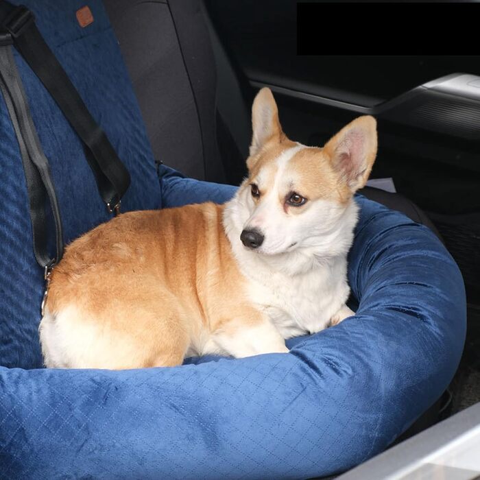 Автомобільний лежак для собак на заднє сидіння, рожевий (темно-синій)