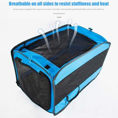 Переносний складаний лежак-іграшка для котів та собак, блакитний: клітка-переноска, лежанка для собак та котів, переноска для подорожей