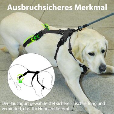 Пауерлд: Безпечна шлейка для собак, анти-тяга, паніка-шлейка, захист від втечі, регульована, дихаюча жилетка для собак (Чорний, XL) Екстра велика (упаковка з 1) Чорний