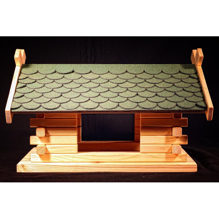 Велика зелена годівниця для птахів Vogelhaus, 44×37×27 см, дерев'яна, садова кормушка