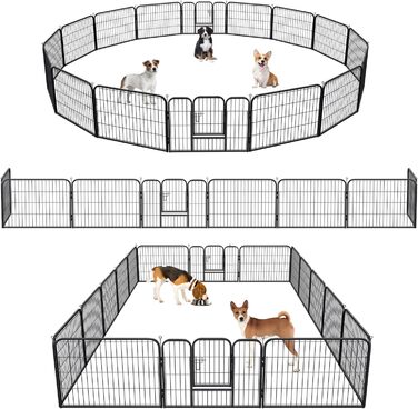 Клітка-загон для цуценят Yakimz 8-секційний, 60 см, з дверцятами та захисним тентом, для собак, кроликів та інших дрібних тварин (80x60 см)