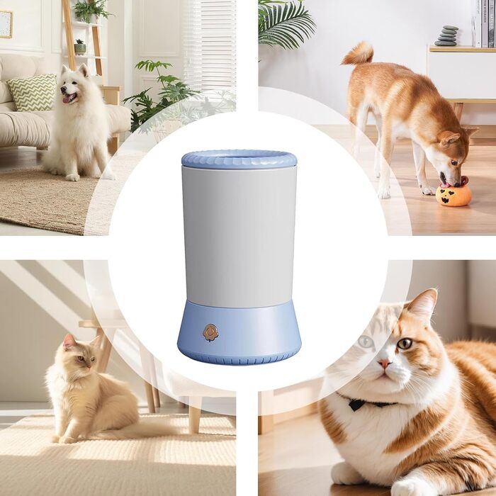 Автоматичний мийник лап для собак - портативний брудостійкий кухоль для миття лап, білий/блакитний