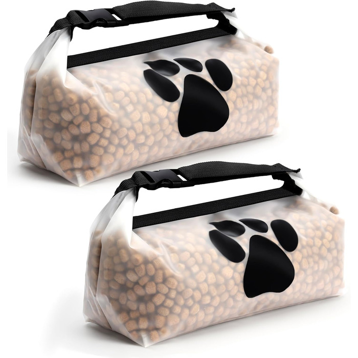 Набір мішечків для зберігання корму для собак BELLE VOUS (2 шт.) - сумка для корму, дорожній миска для собак, аксесуари для собак у подорожах, складаний миска для собак