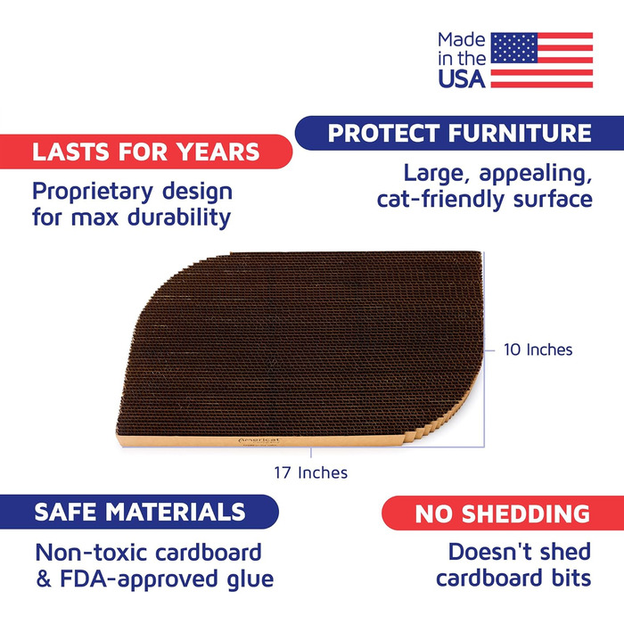 Кігтеточка для котів Americat XL, двостороння, з картону, міцна, без ворсу, довговічна