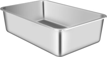 VEVOR XL котячий туалет з нержавіючої сталі, 2 шт, 60×40×15 см, з совком, широким фільтром і високим бортом, без запаху, для великих котів