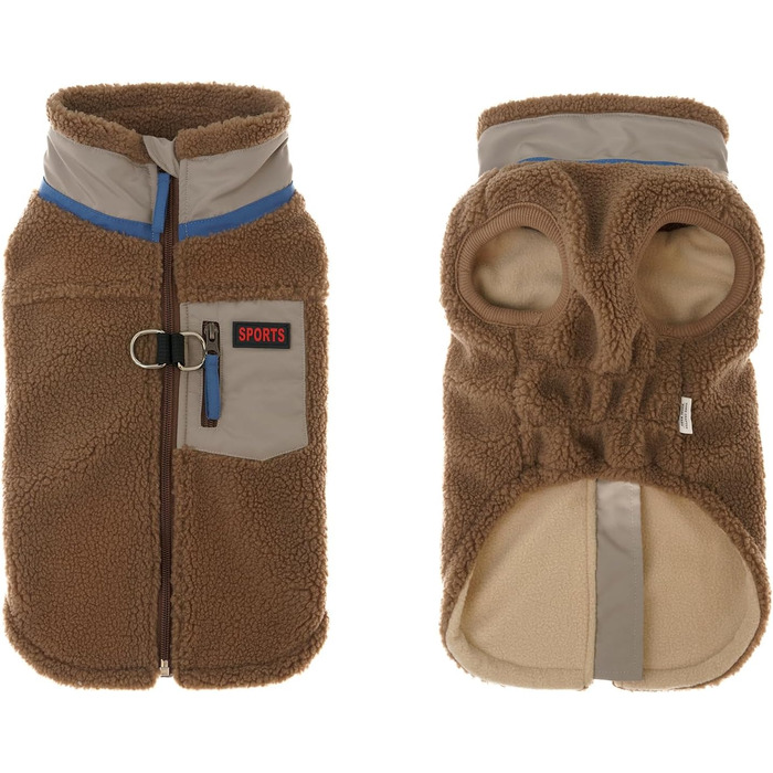 Теплий зимовий одяг для собак: куртка, пуловер, світшот (колір коричневий, розмір M)