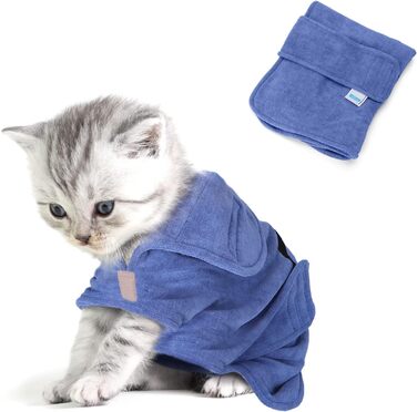 Рушник для собак та котів Nobleza Mikrofaer: швидко сохне, з клямками, 5 розмірів, м'який, блакитний (XS)