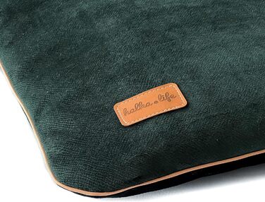 М'яке собаче ліжко з велюру, 90x60 см, зелений (M)