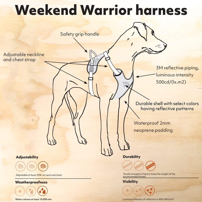 Шлея для собак Hurtta Weekend Warrior Eco, зелена, 81-99 см