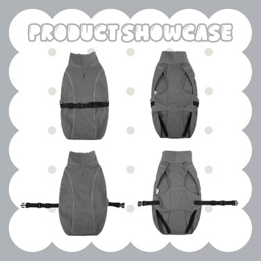 Теплий зимовий одяг для такси (M), Куртка для собак з високим коміром та світловідбиваючими смугами, Сірий (M)