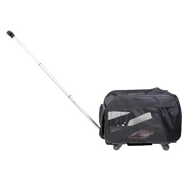 Pet Smart Cart DBEST Products: велика чорна сумка-переноска на колесах для собак та котів, складана, для подорожей, розмір 53x30x30 см