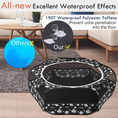 Pawaboo: вольєр для дрібних тварин, водяний, складаний, для кроликів, курей, кошенят, цуценят, хом'яків. З сіткою, блискавкою та нейлоновим дном (Magnolie)