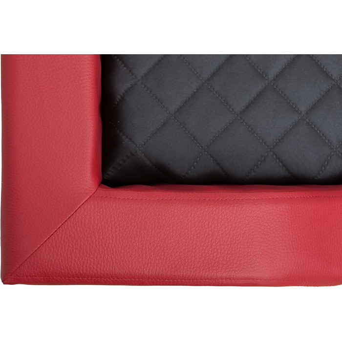 Крісло-ліжко для собак XL, 93x62 см, червоне екошкіра, чорна матрацна поверхня