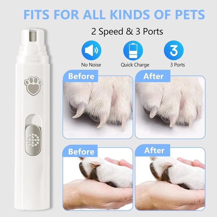 Електричний триммер для собак та котів IFaca: безболісне підрізання нігтів, 2 швидкості, для собак будь-яких порід