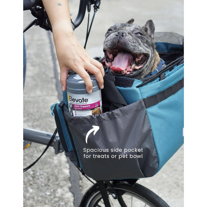 Корзина для домашніх тварин Vincita Caddy для Brompton, з алюмінієвим каркасом та сіткою, для велосипеда, сіра