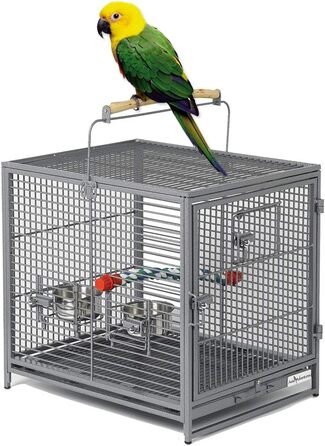 Клітка-переноска для птахів Midwest Homes for Pets Poquito, 48 x 39,5 x 60 см, з жердками та годівницями з нержавіючої сталі