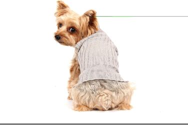 Светр для собак Doggy Dolly W073, сірий, зимовий, розмір L (Обхват грудей 46-48 см, довжина спини 31-33 см)