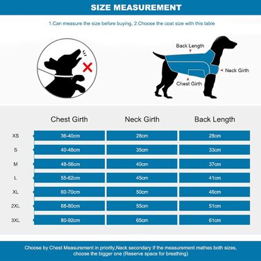 PETCUTE Зимовий теплий куртка для собак, відбиваючий, з отвором для страхувального ременя, для малих, середніх та великих собак (3XL, Сірий)