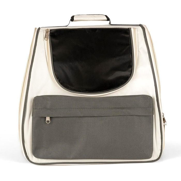 Рюкзак для тварин Petsona: переноска для кота та собаки, сірий, 37 × 34 × 25 см