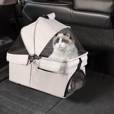 Візок для домашніх тварин та дітей Homewell 2в1, розкладний, з кошиком для зберігання та тримачем для напоїв, для собак та котів, для маленьких та середніх порід