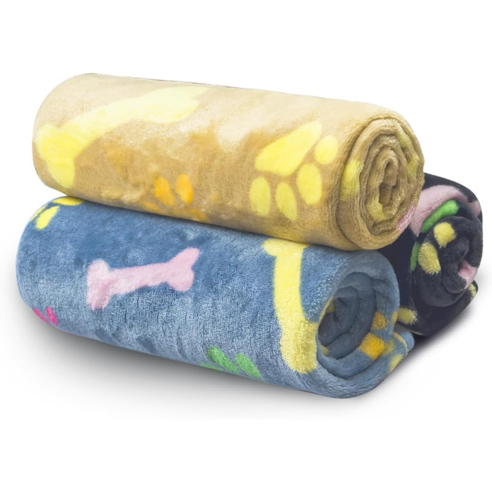 Лежанка для собак LeapSheep, флісова, тепла, велика, для маленьких, середніх та великих собак, 60x40 см, кольорові кістки