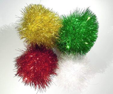 Інтерактивні іграшкові м'ячики PETFAVORITES Sparkle Ball для котів, 12 шт, блискучі помпони для кошенят